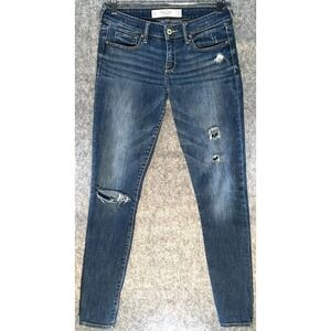 Abercrombie Fitch The A&F Super Skinny Distressed Jeans Women's Size 2R 26x31 in